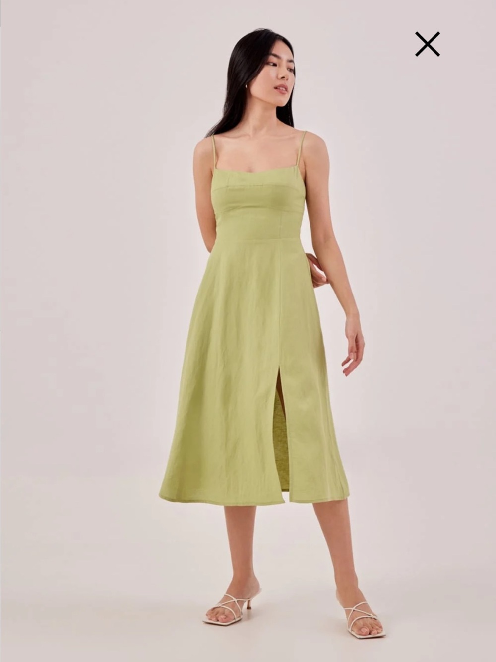 Love Bonito Linen Bustier Smocked Dress Size M